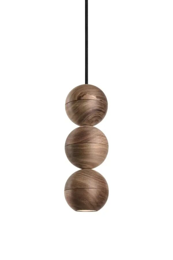 WOODOO LoftLight lampa wisząca - 3 drewniane