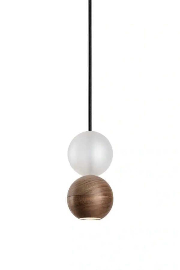 WOODOO LoftLight lampa wisząca - 1 drewniana+1 szklana