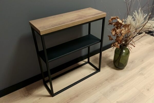 Efektowna konsola z metalową półką 70x25 cm MILO2MM